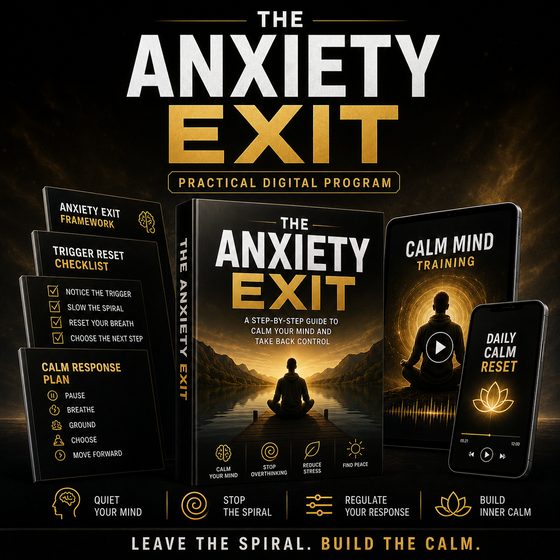 The Anxiety Exit — Leave the Spiral. Build the Calm. book cover